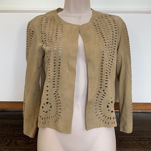 Cropped suede jacket size med